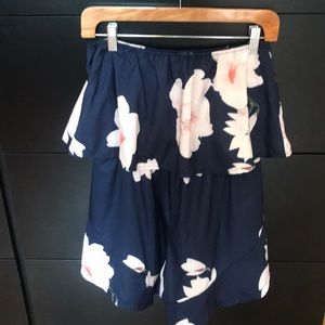 Navy floral romper